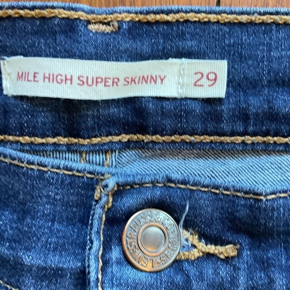 Levi's Mile High Super Skinny Distressed Denim Finish Women's Jeans - Picture 5 of 11